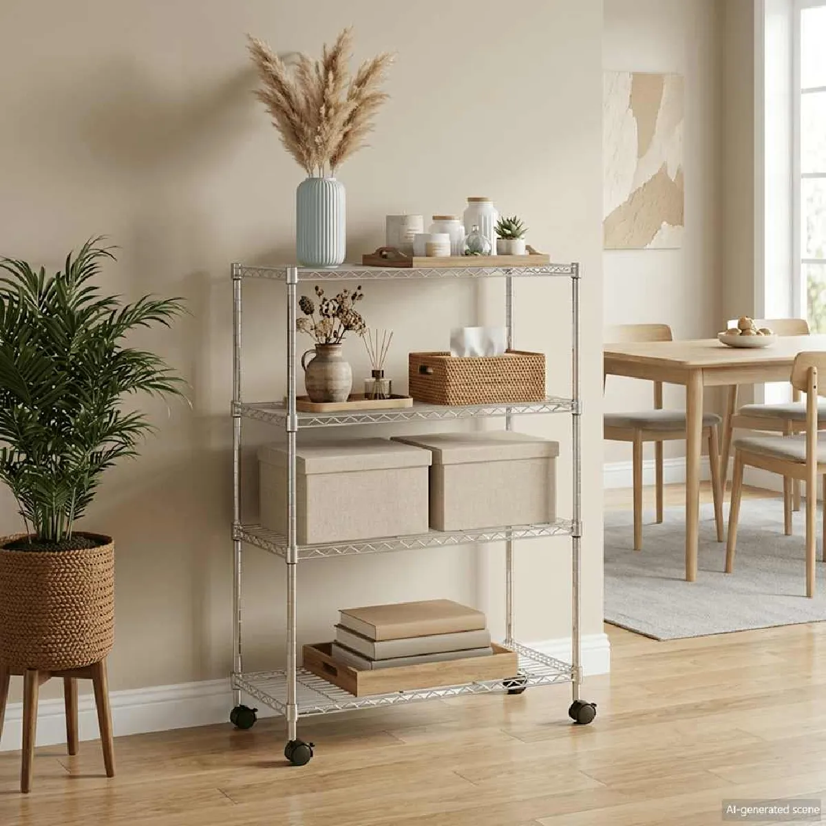 vidaXL Étagère de rangement Chrome - vue 2