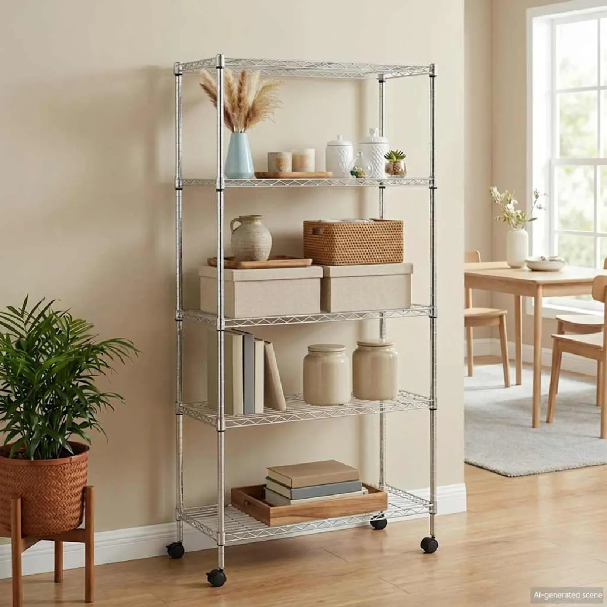 vidaXL Étagère de rangement Chrome