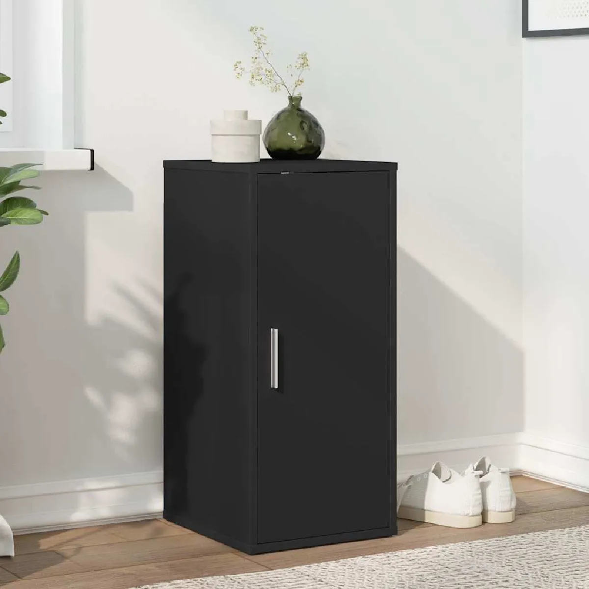 Vidaxl Noir Armoire À Chaussures