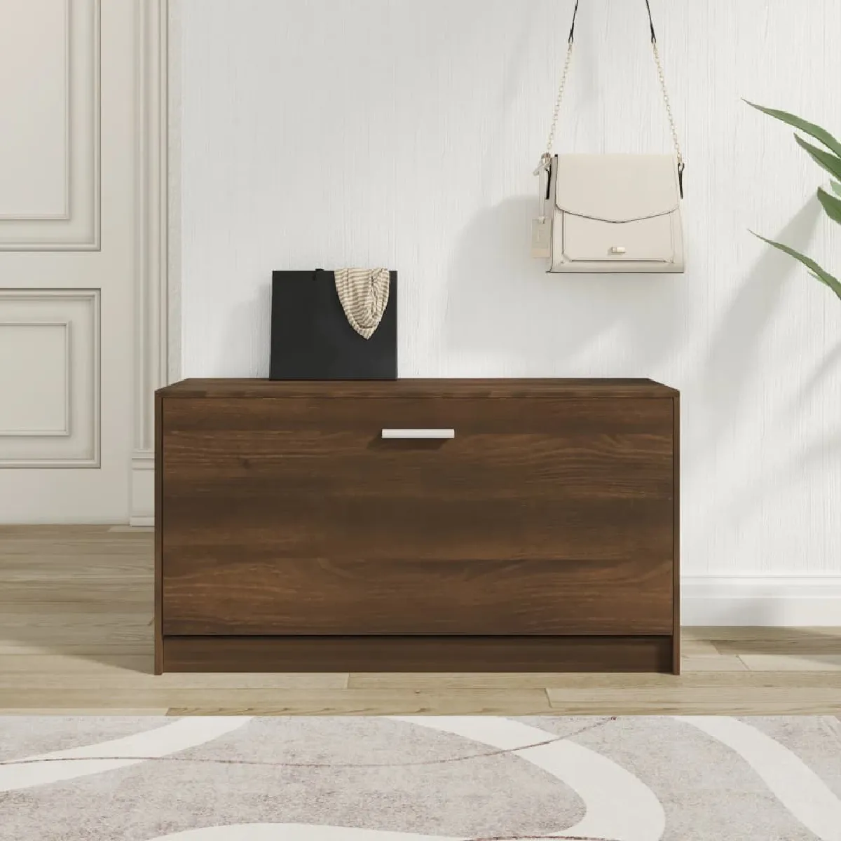 Non Communiqué Chêne Marron Banc À Chaussures 80X24x45 Cm Bois D Ingénierie - Image 3