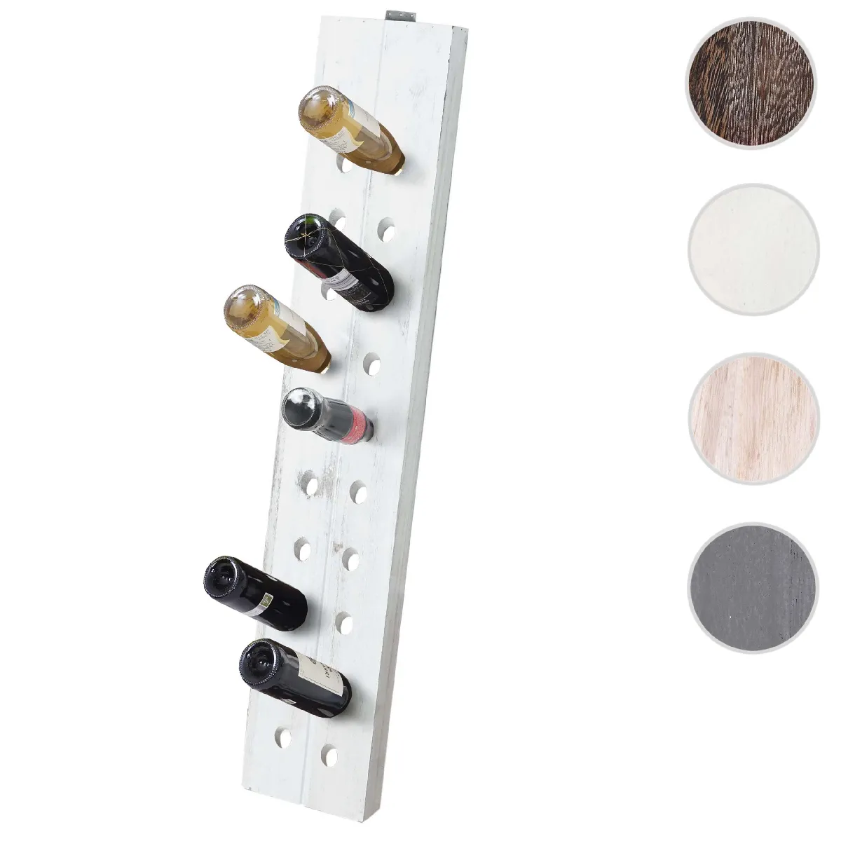 Mendler Étagère à bouteilles en bois - Blanc