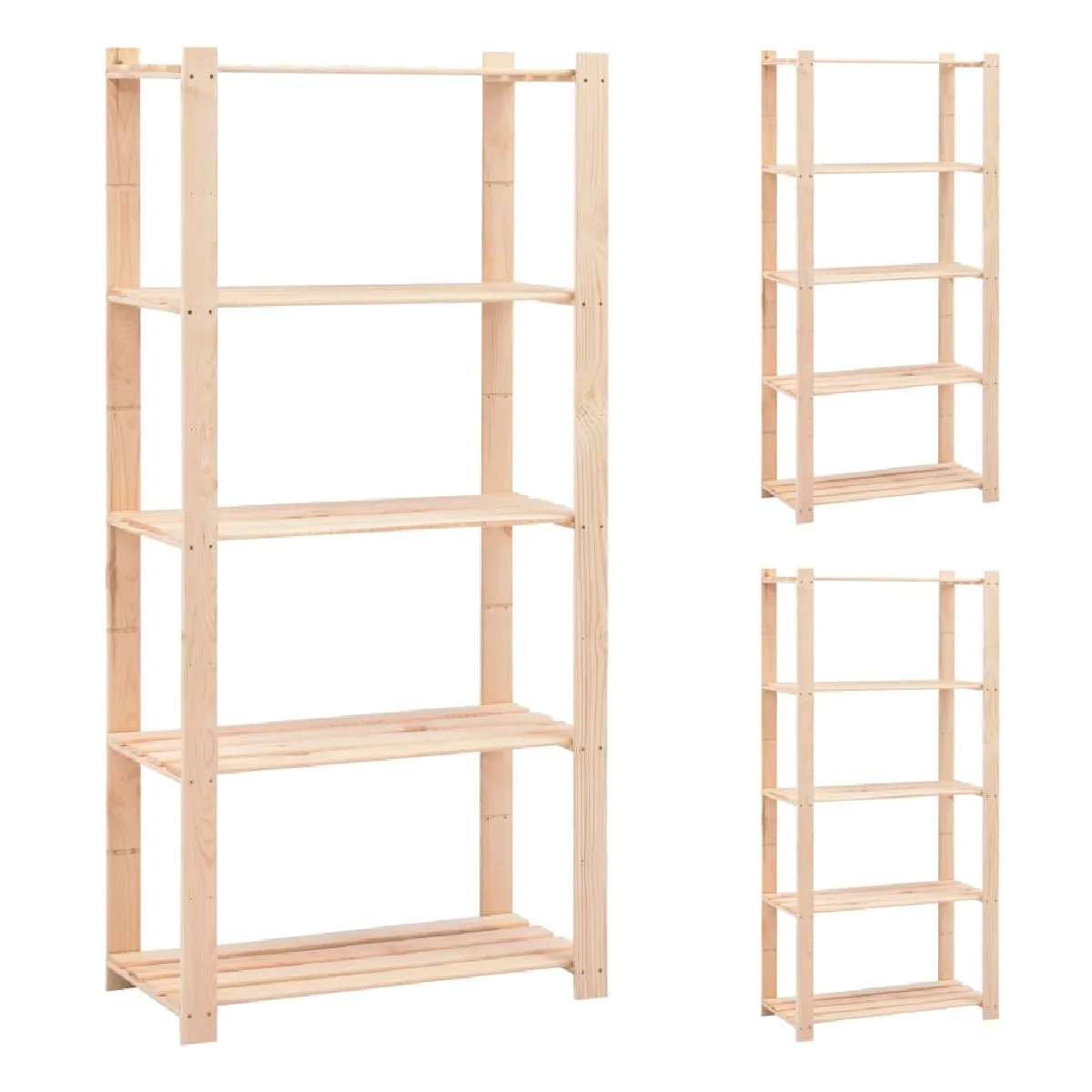 VIDAXL - Étagère de Rangement - 5 Niveaux - Pin - 80x38x170 cm - Lot de 3 - Image 3