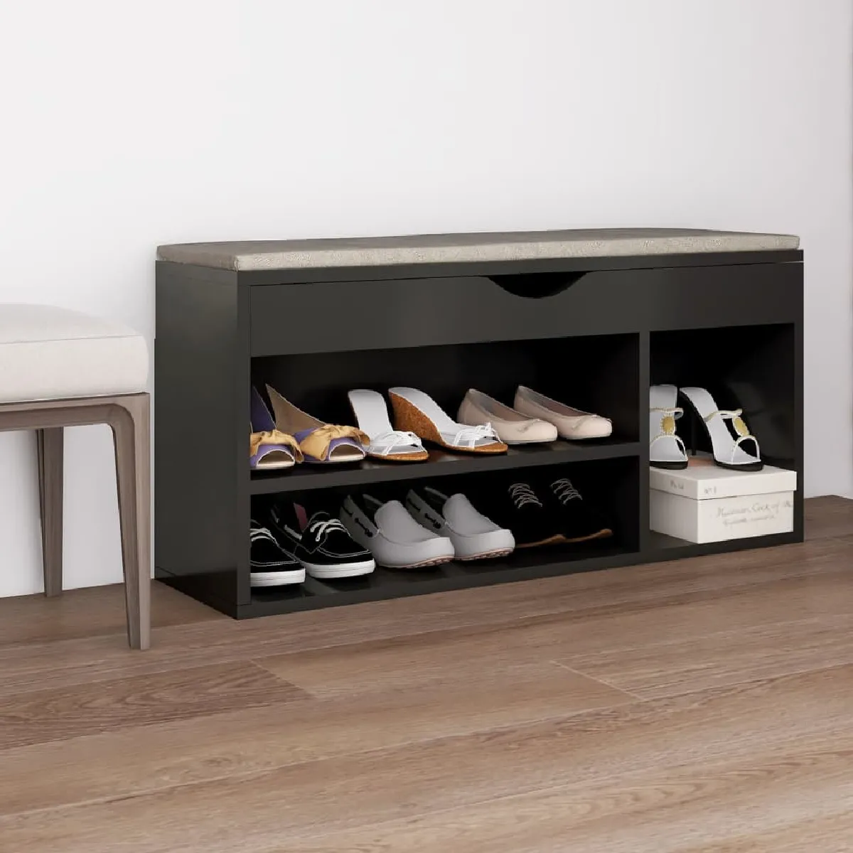 Vidaxl Gris Banc À Chaussures