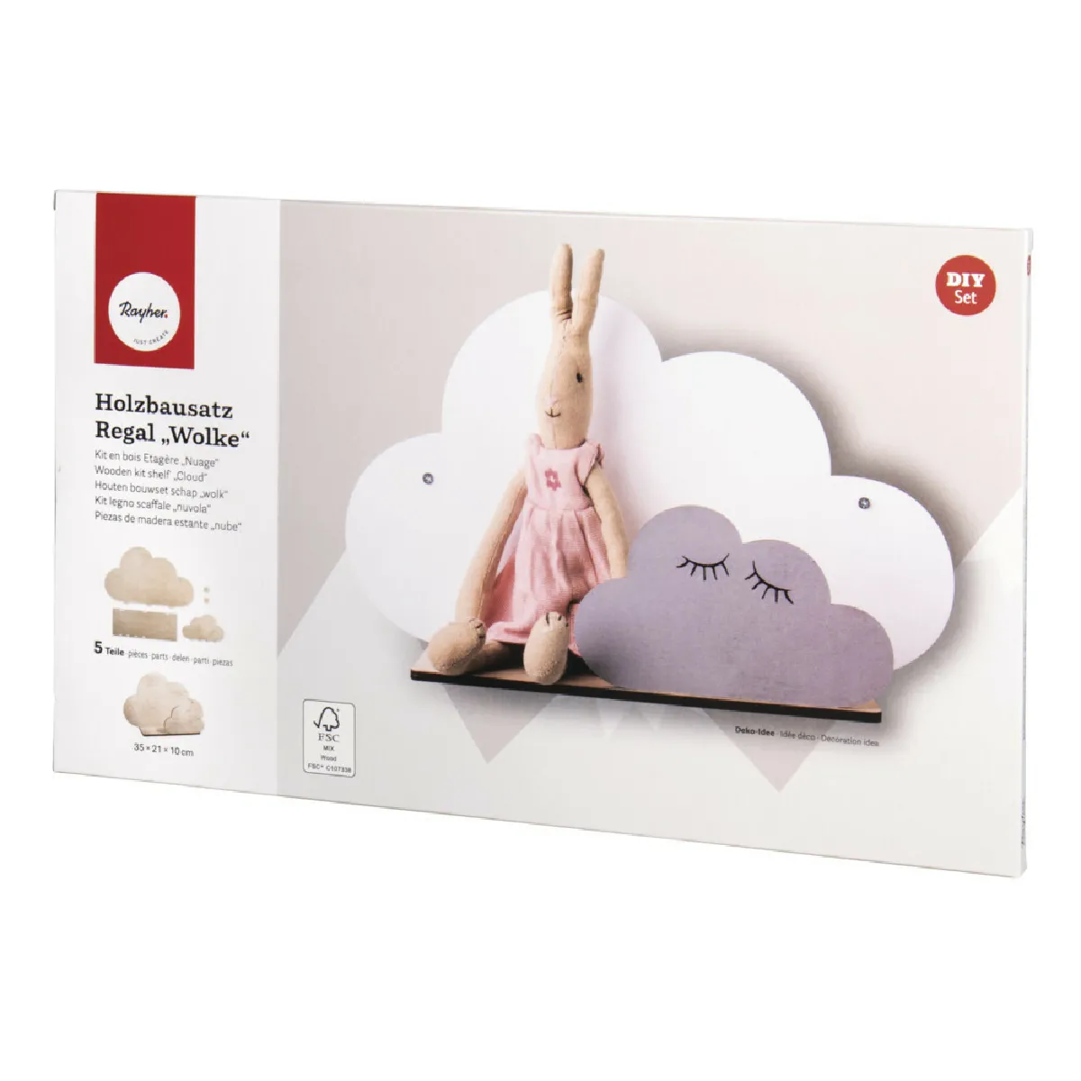 Rayher Étagère nuage bois - Beige Rayher Étagère nuage bois - Beige