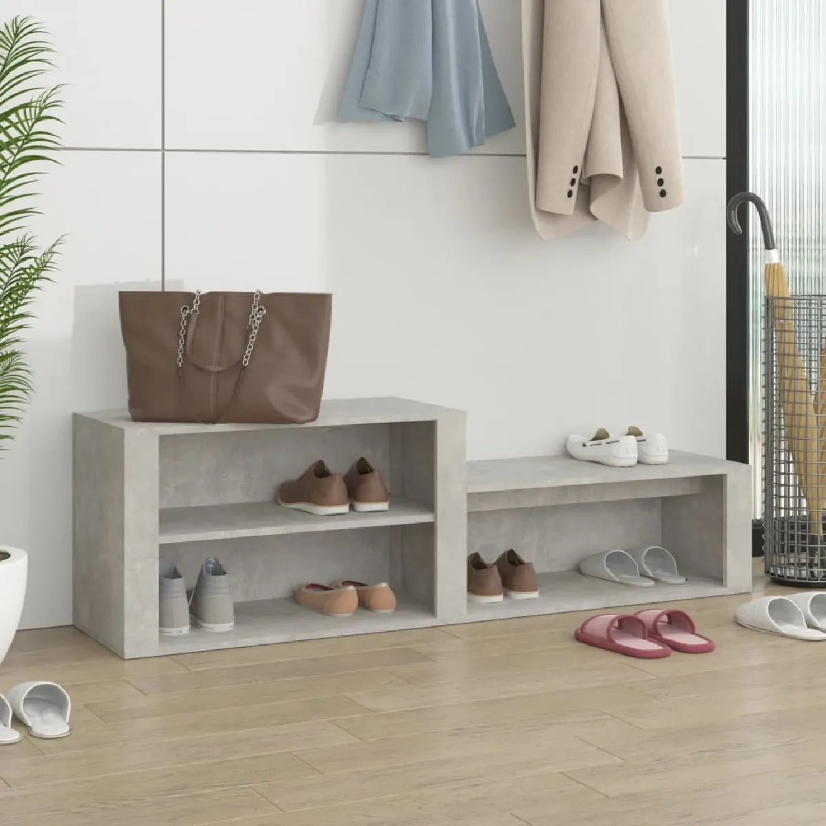 vidaXL Armoire à chaussures béton - vue 9