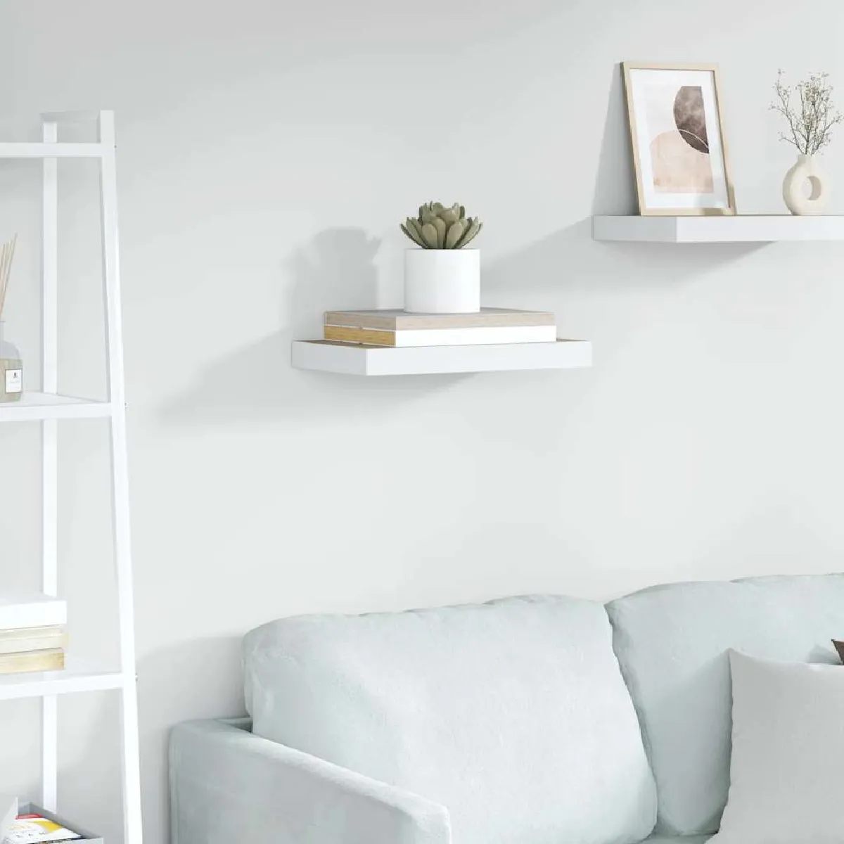 vidaXL Étagère Murale Flottante Chêne et - vue 4