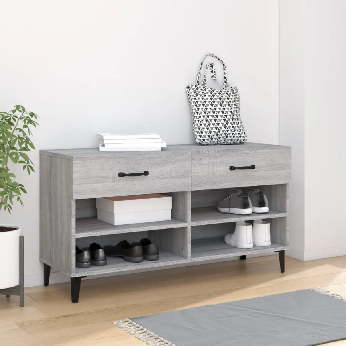 VIDAXL Meuble à chaussures - Sonoma gris