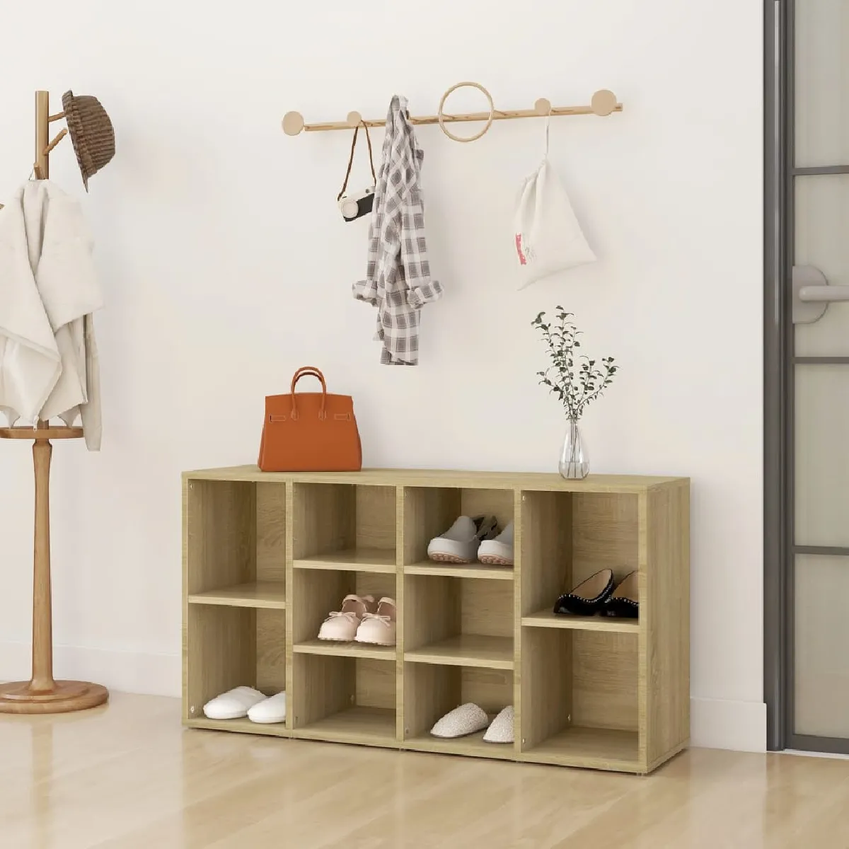 VidaXL Banc à Chaussures Chêne Sonoma - vue 1