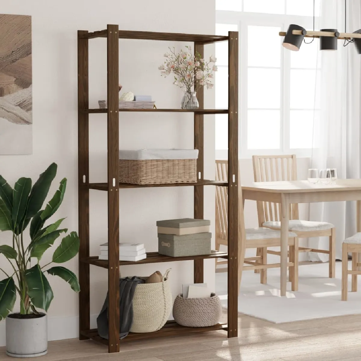 VIDAXL - Étagère de rangement - 5 niveaux - Bois de pin - Marron - 80x38x170 cm - Image 3