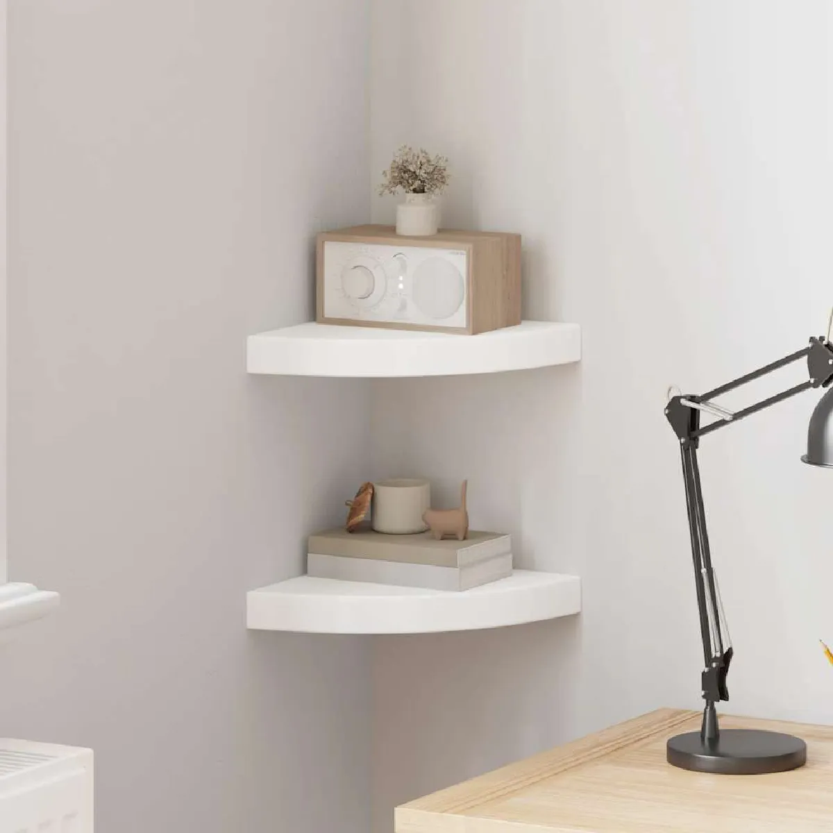 vidaXL Étagères d'Angle 2 pcs - Blanc