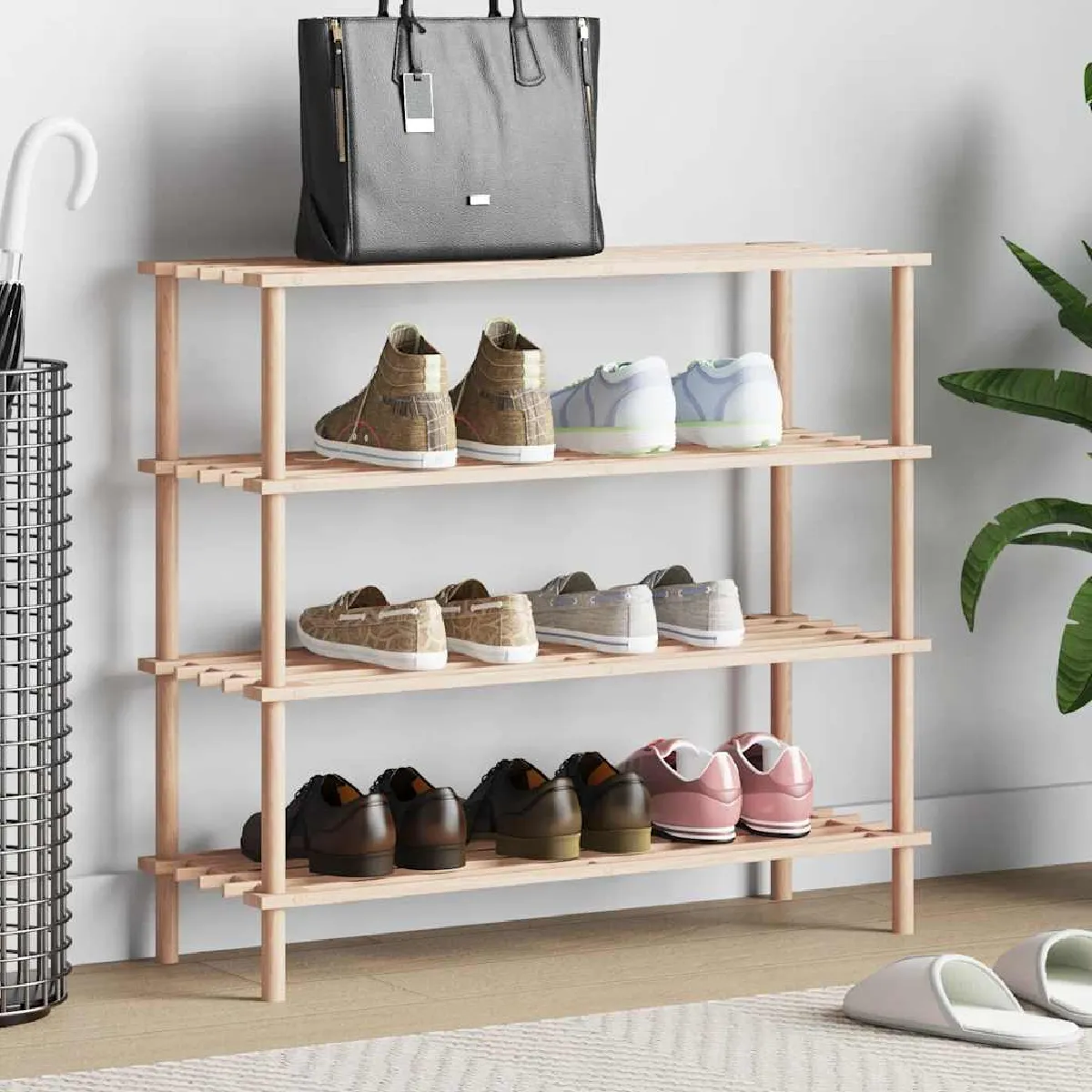 vidaXL Range chaussures Bois de sapin - vue 2