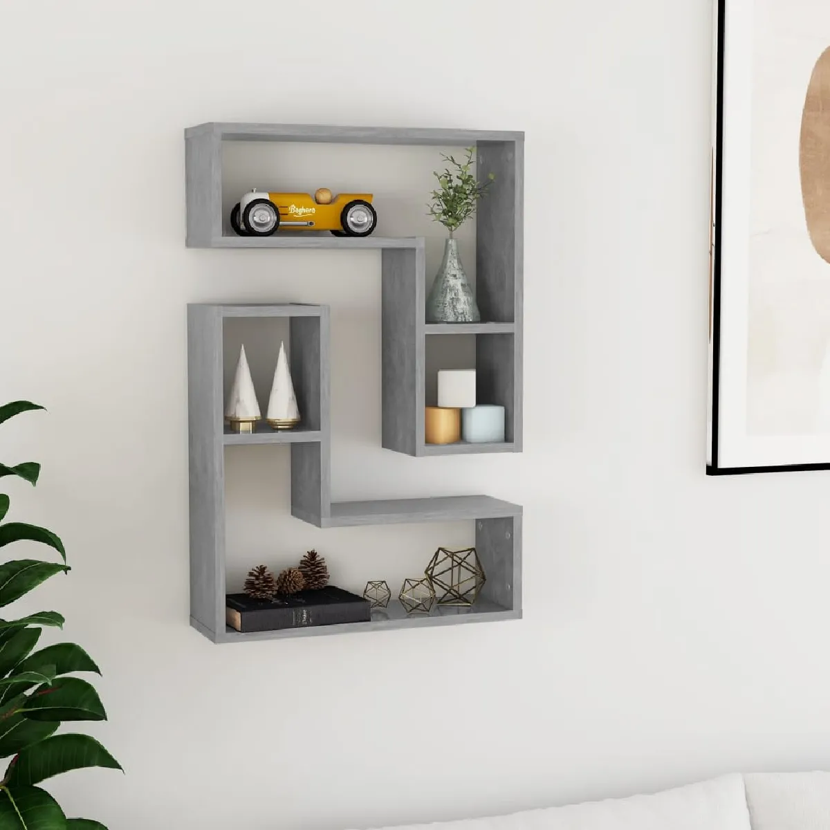 vidaXL Étagères Murales 2 pcs - Gris Béton