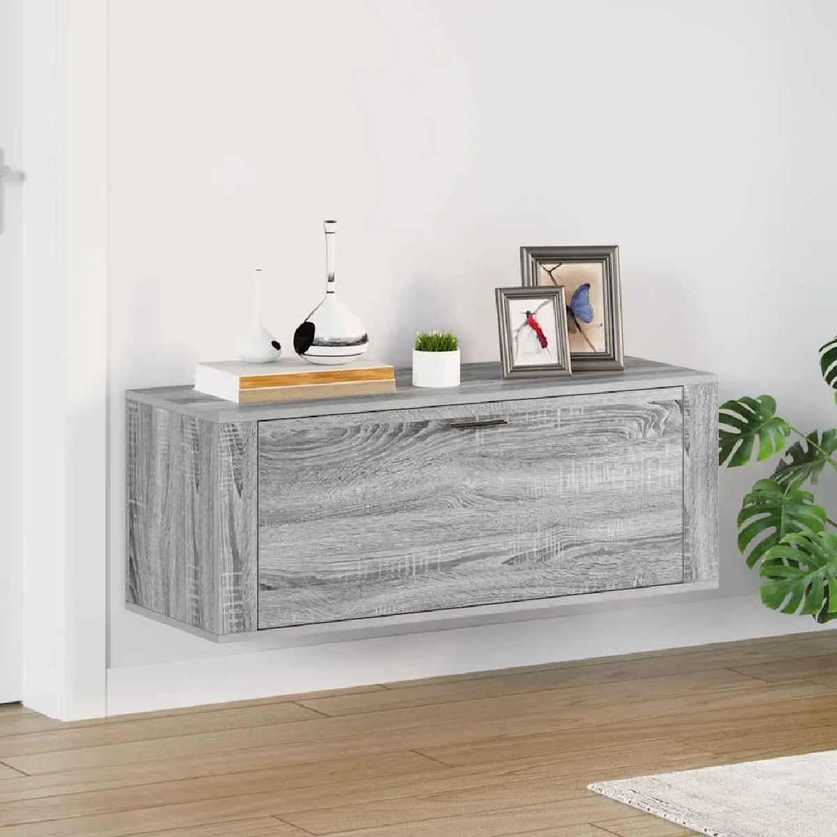 Vidaxl Gris Armoire À Chaussures Murale - Sonoma