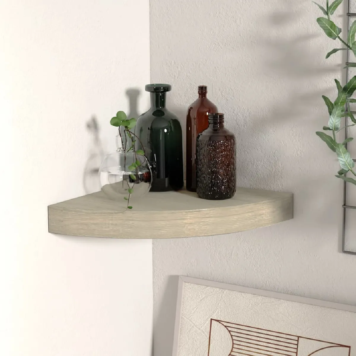 VIDAXL - Étagère d'angle flottante - Chêne - 25x25x3,8 cm - Image 3