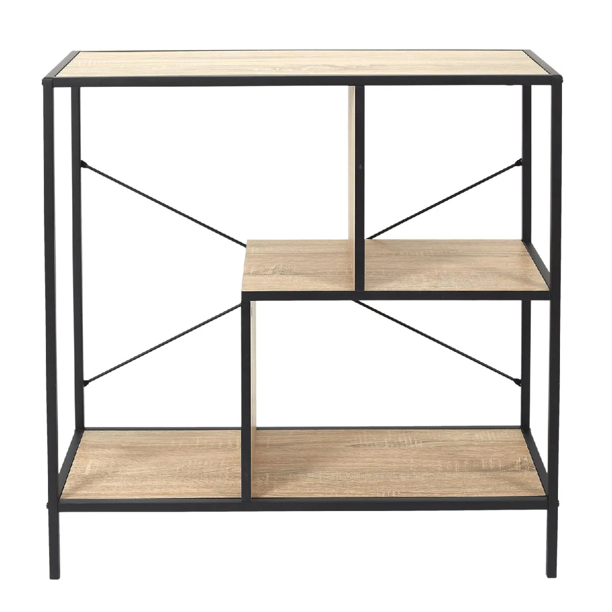 Etagère Edison - H. 79,50 cm - Noir et imitation Bois Etagère Edison - H. 79,50 cm - Noir et imitation Bois