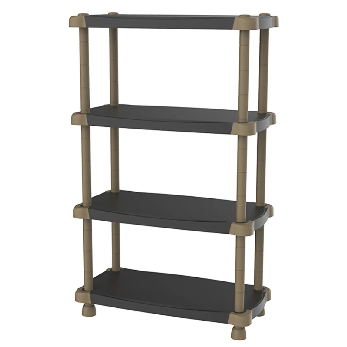 Pegane Étagère de rangement 4 niveaux - Noir Pegane Étagère de rangement 4 niveaux - Noir