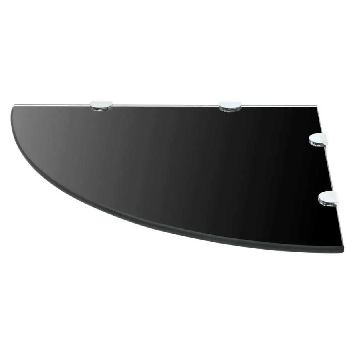 Helloshop26 Étagère d'angle murale en verre - Noir