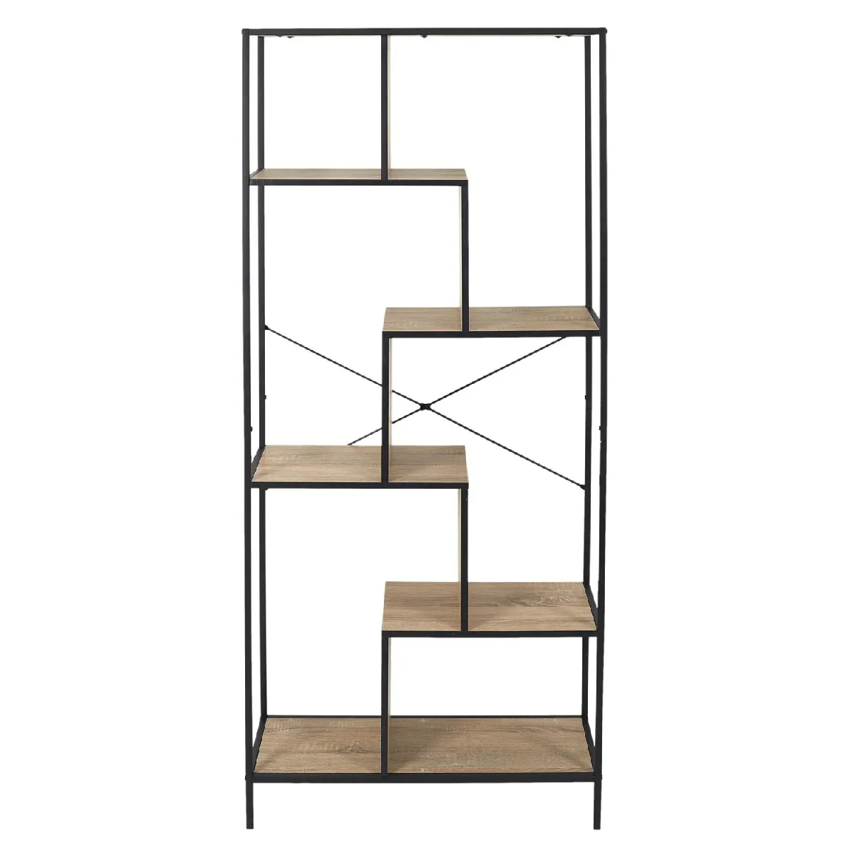 Etagère Edison - H. 180 cm - Noir et Bois Etagère Edison - H. 180 cm - Noir et Bois