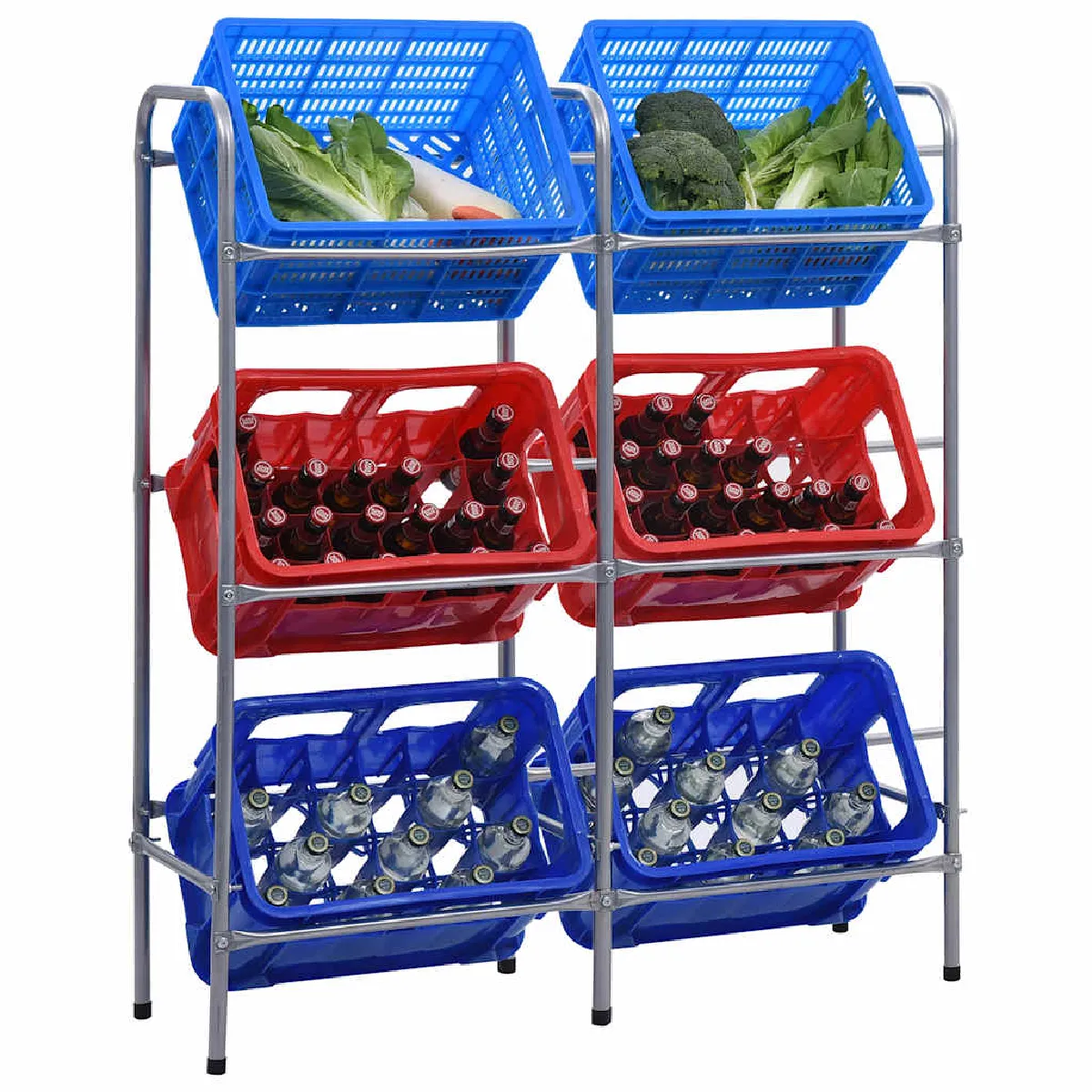 VIDAXL - Étagère de Rangement - Acier - 96x33x116 cm - Argent - Image 2