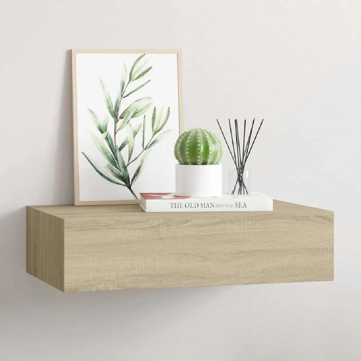 VIDAXL - Étagère murale avec tiroir - Chêne - 40x23,5x10 cm - Image 2