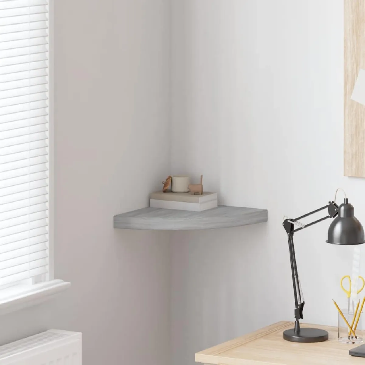 vidaXL Etagère d'Angle Murale Béton - vue 2