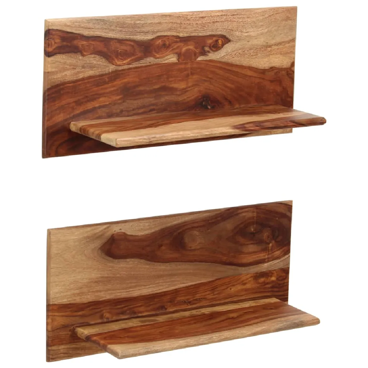 Vidaxl Étagères Murales 2 Pcs Bois Massif