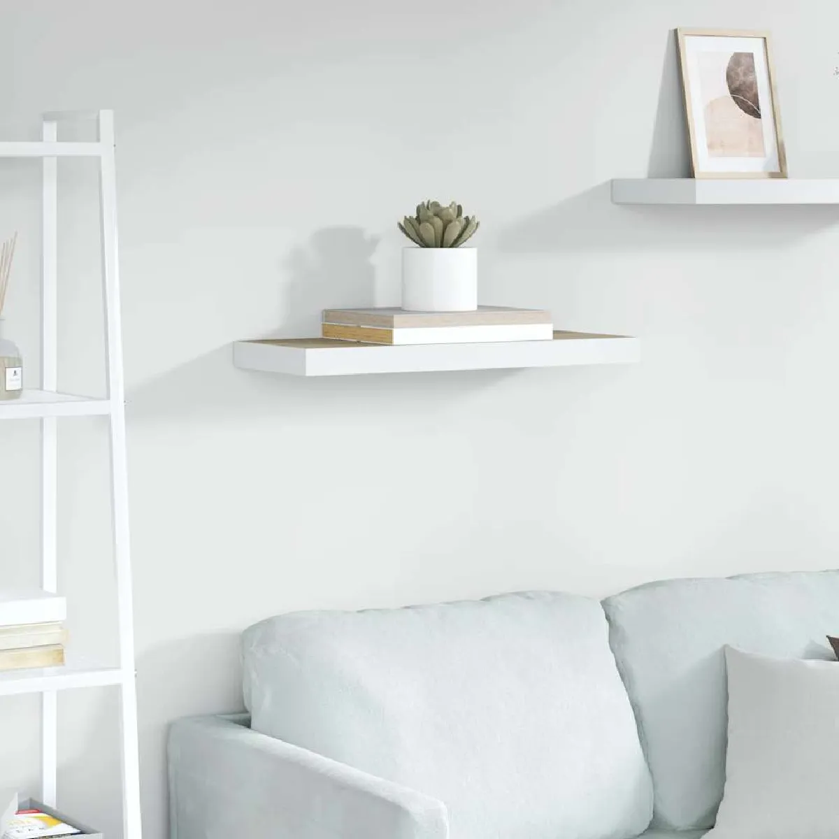 vidaXL Étagère Murale Flottante Chêne et - vue 3