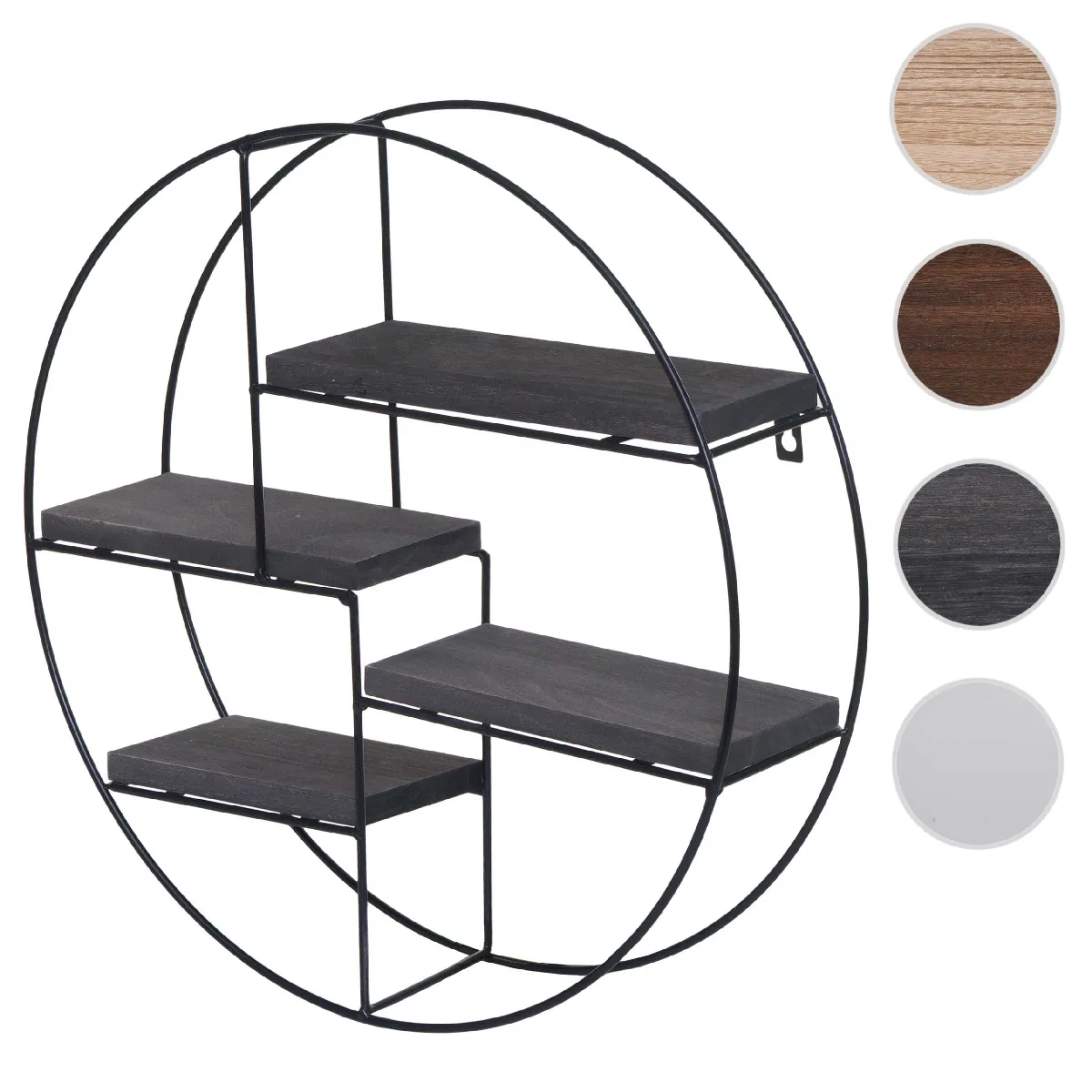 Mendler Étagère murale bois - Gris foncé Mendler Étagère murale bois - Gris foncé