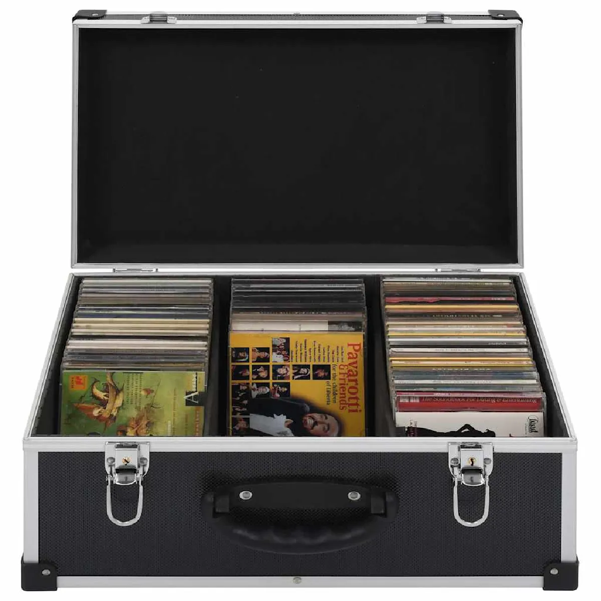 Vidaxl Noir Etui De Cd Pour 60 Cd Aluminium Abs - Image 2