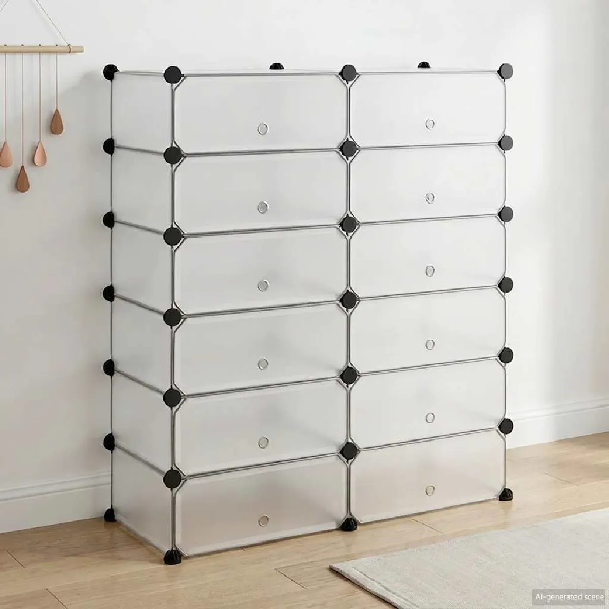 Vidaxl Blanc Armoire À Chaussures Avec 12 Compartiments - Image 2