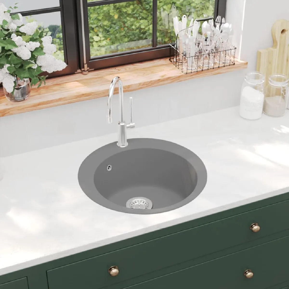 VIDAXL  &Eacute;vier en granit Gris