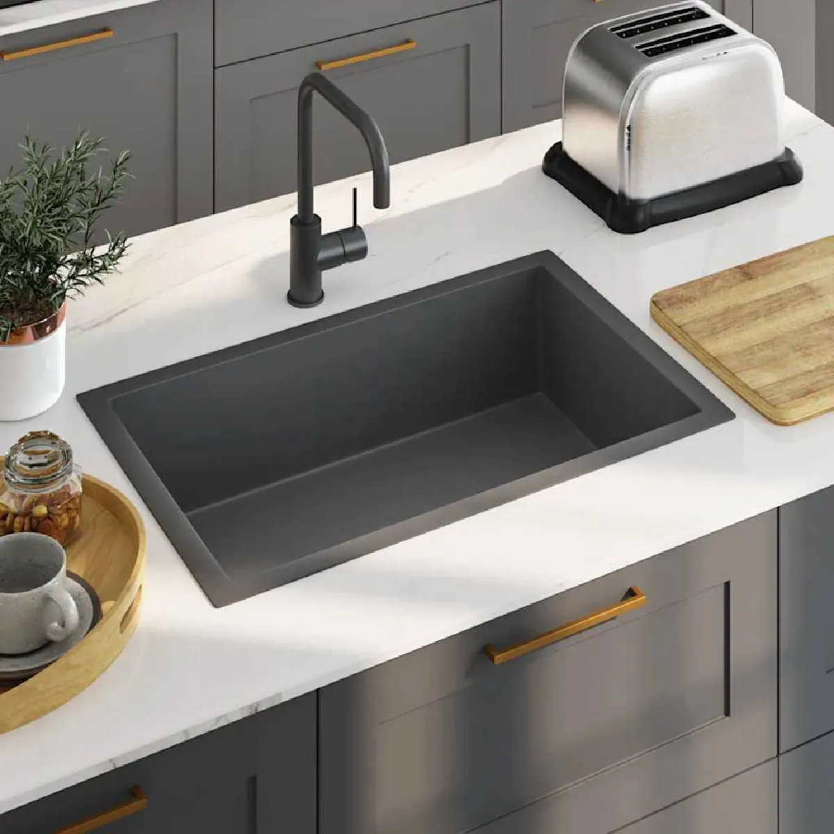 VIDAXL  &Eacute;vier de Cuisine Inox Fait Main Noir