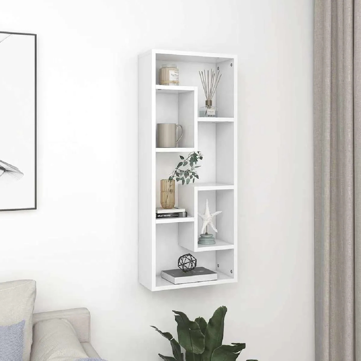 vidaXL - Etagère Murale - 36x16x90 cm - Blanc - Image 2