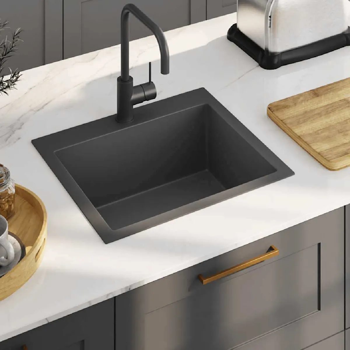 VIDAXL  &Eacute;vier de Cuisine Noir Inox
