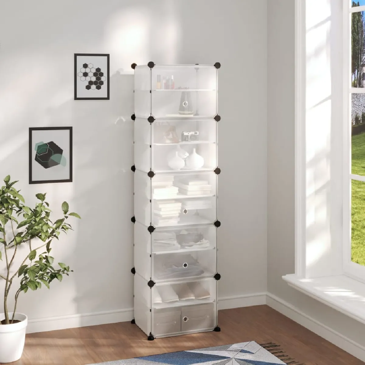 vidaXL Étagère 44x31,5x153,5 cm - Transparent