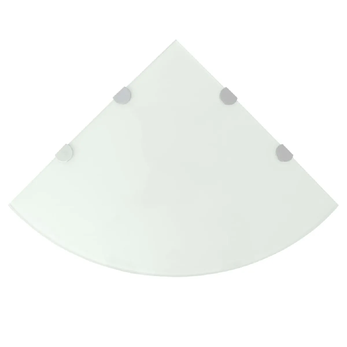 vidaXL Étagère Coin Supports Chromés Verre Blanc