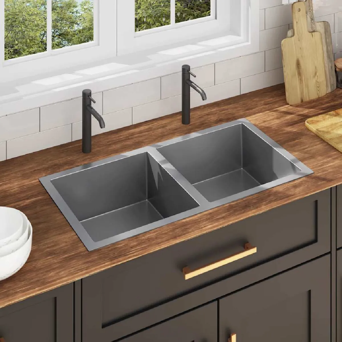 vidaXL Évier de Cuisine Acier Inoxydable - vue 5