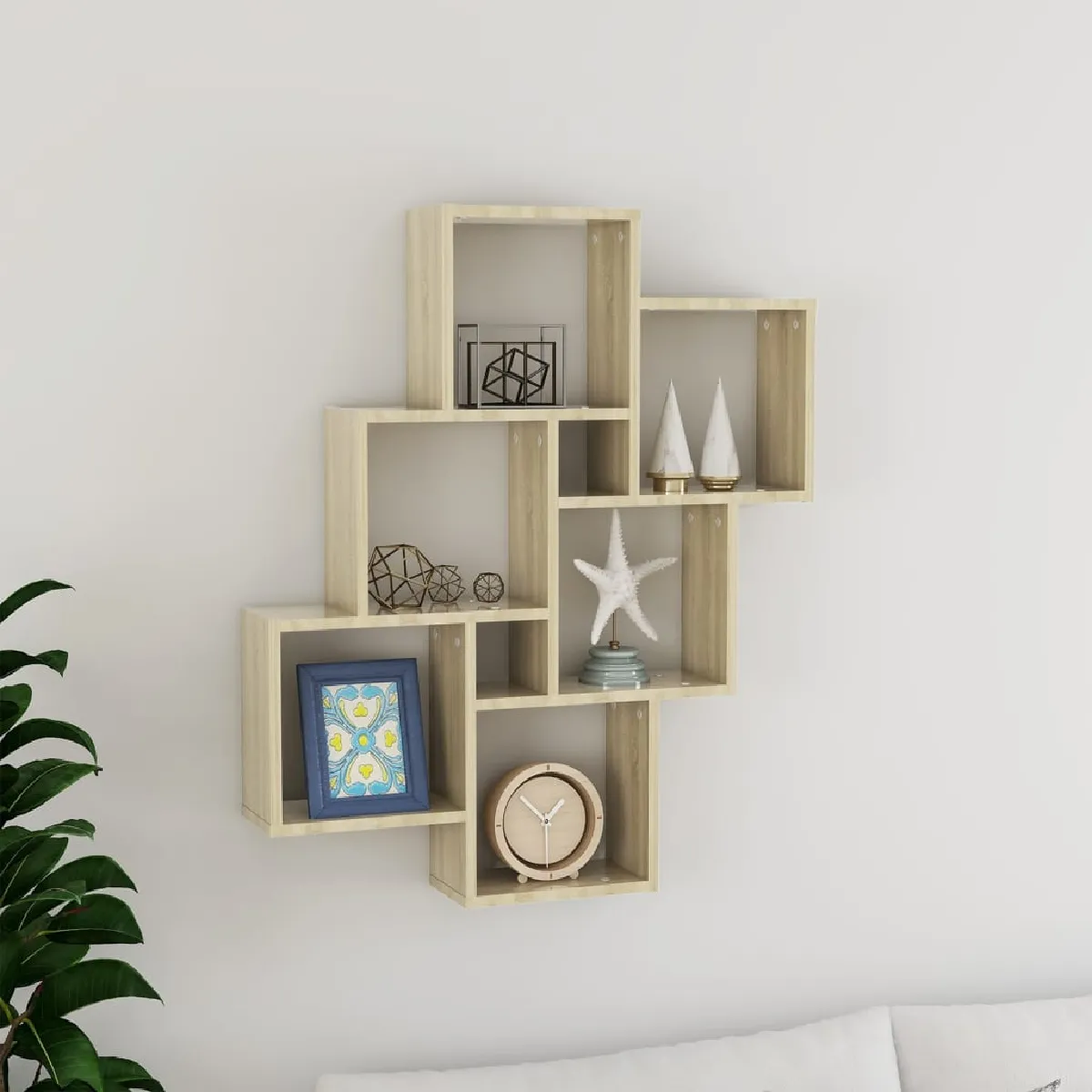 vidaXL Étagère murale cube Chêne sonoma 78x15x93 cm