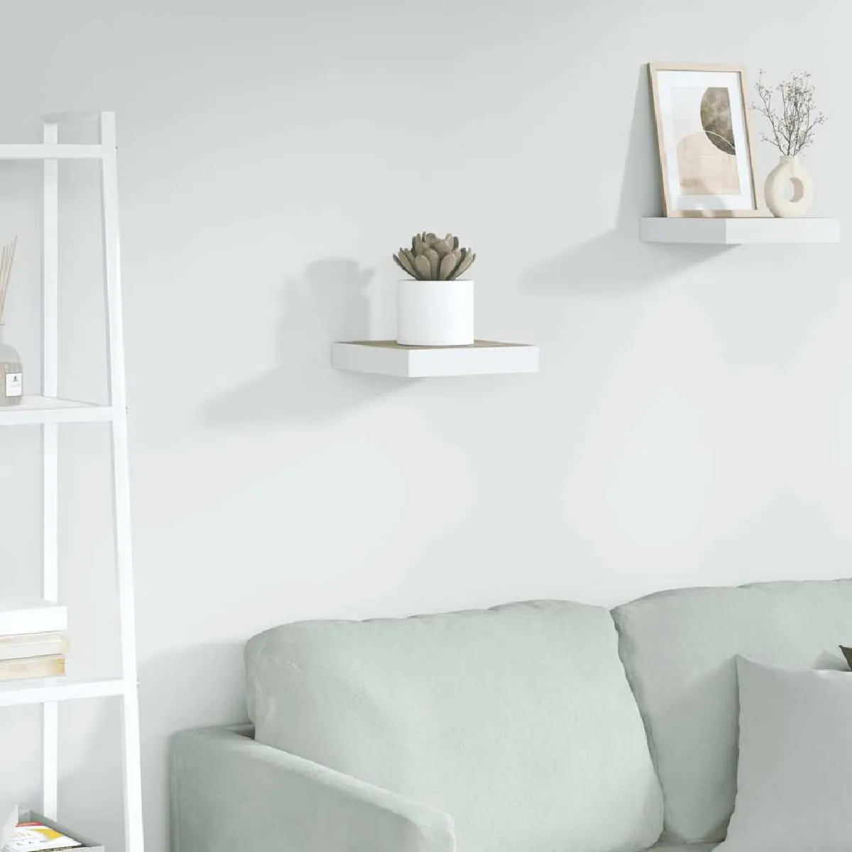 vidaXL Étagère Murale Flottante Chêne et - vue 2