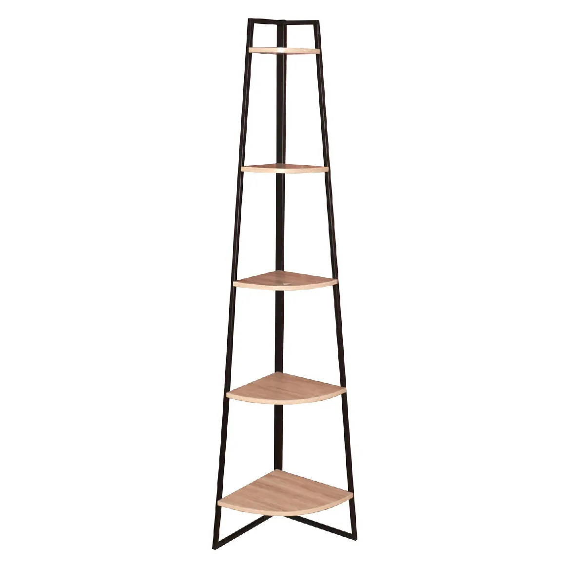 Etagère d'angle en métal et bois Colorado - L. 34 x H. 180 cm - Noir