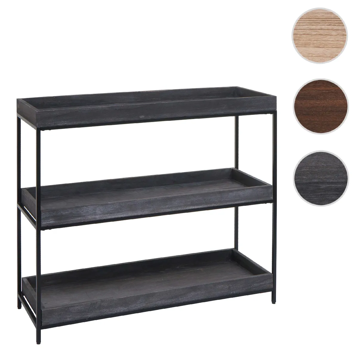 Mendler Gris Étagère Bois Moderne - Foncé