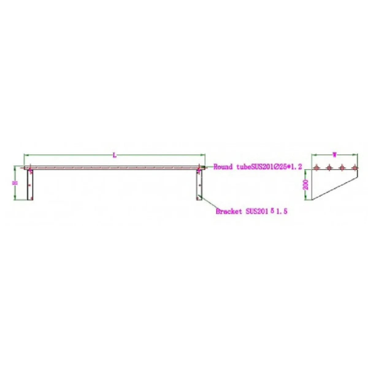 Combisteel Etagère Murale Tubulaire Inox Combisteel Etagère Murale Tubulaire Inox
