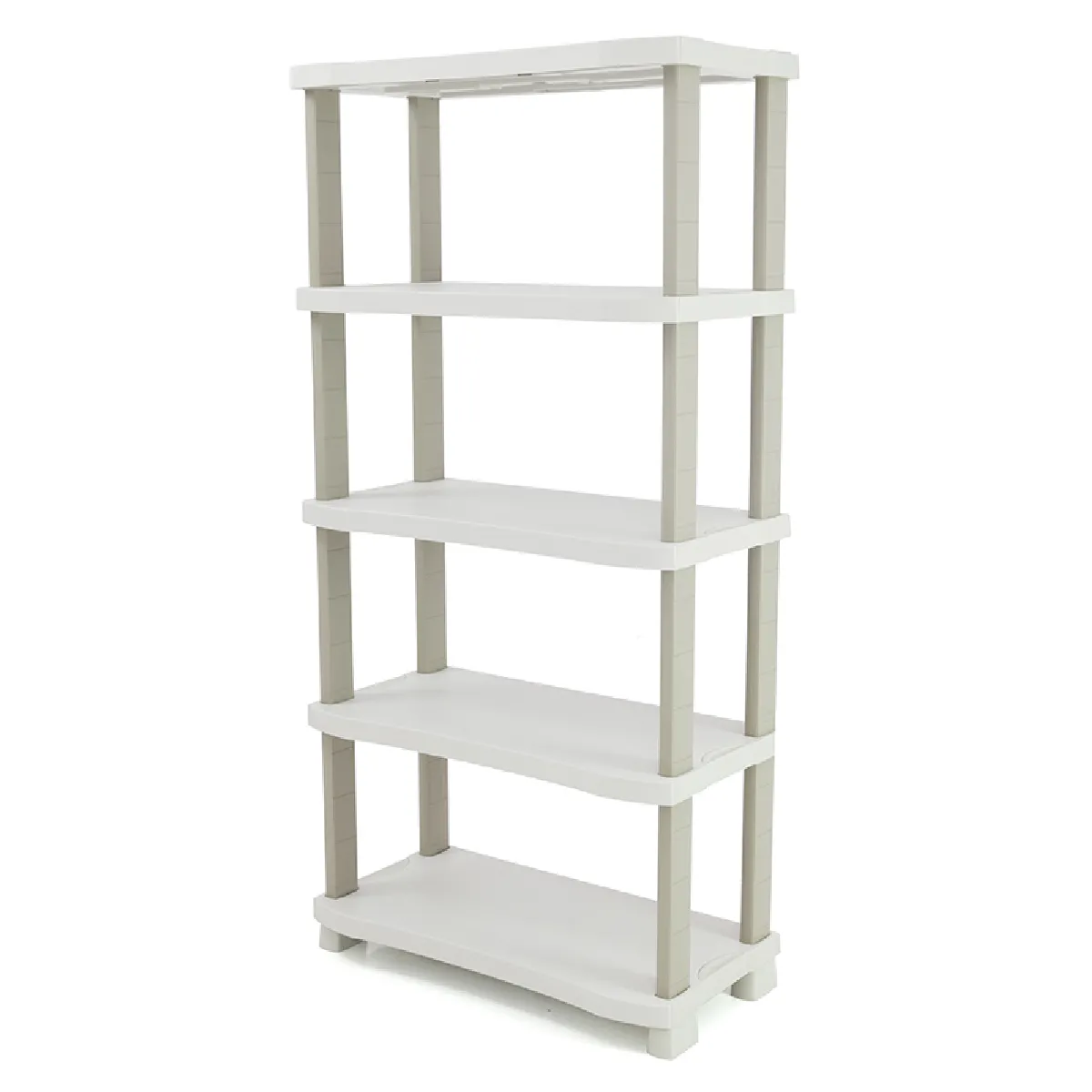Pegane Étagère de rangement 5 niveaux - Beige Pegane Étagère de rangement 5 niveaux - Beige