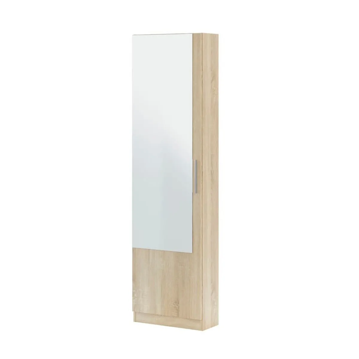 Pegane Étagère à chaussures avec miroir - Chêne