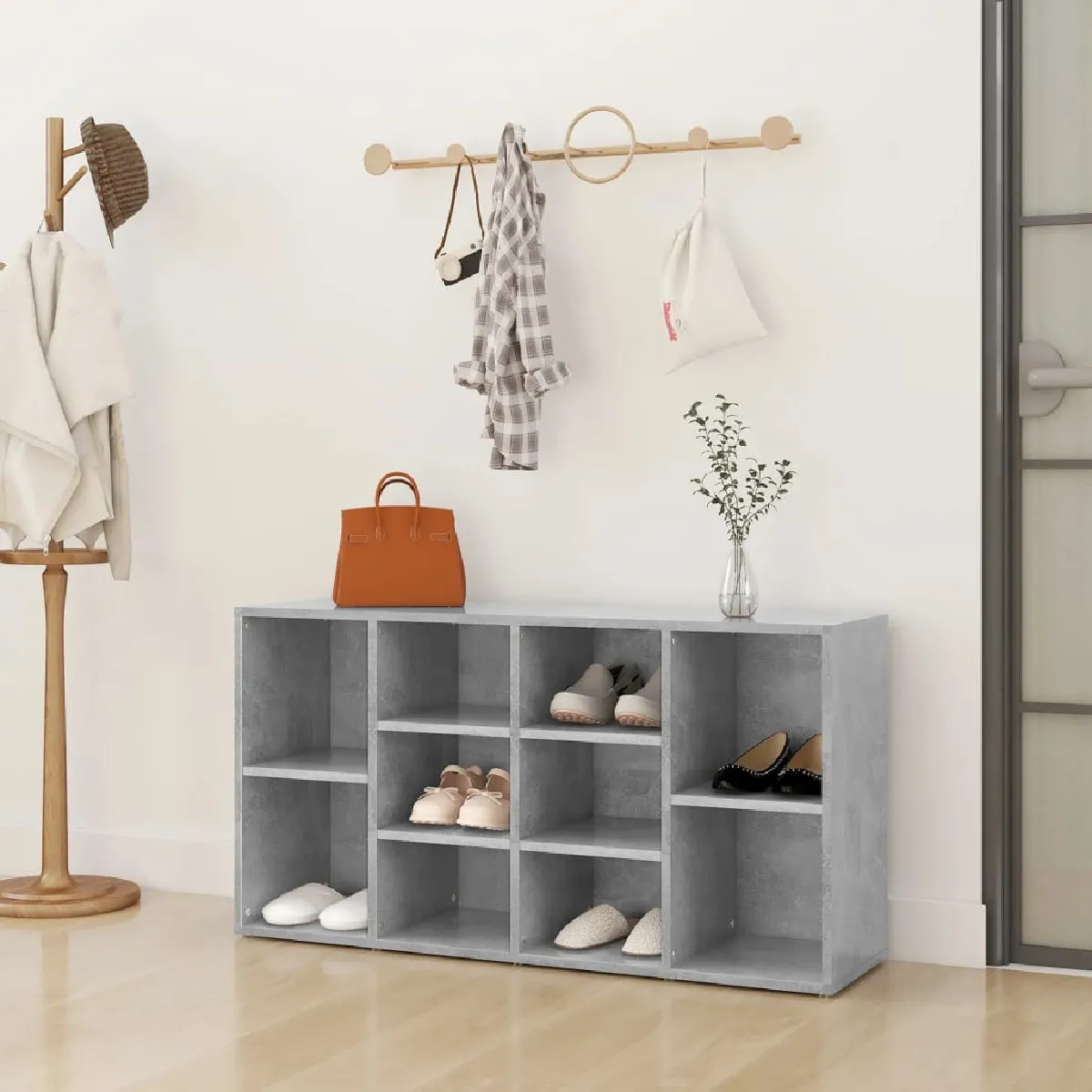 VIDAXL Banc à Chaussures Gris Béton