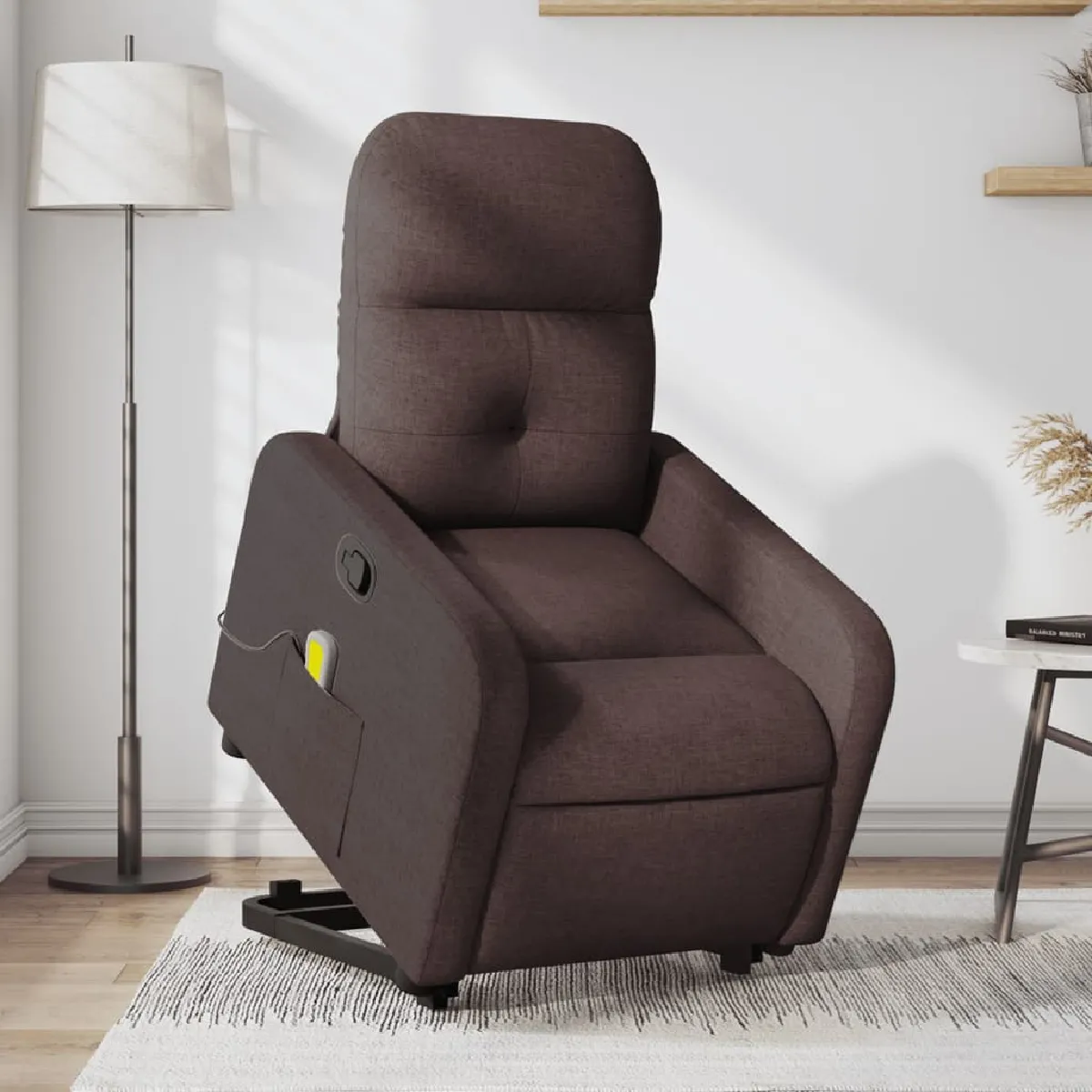 Vidaxl Marron Fauteuil De Massage - Foncé Tissu