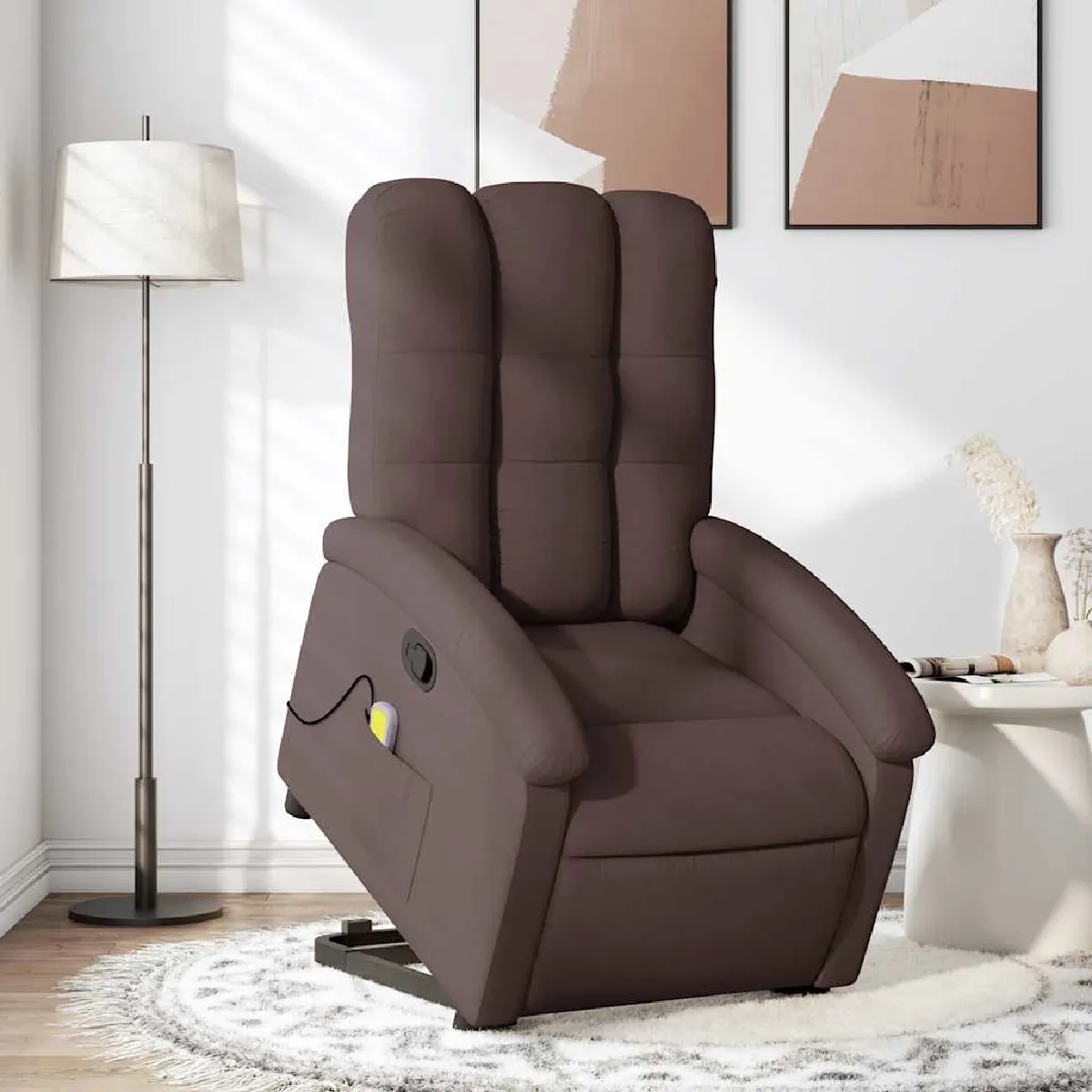 Non Communiqué Marron Vidaxl Fauteuil De Massage, Relaxation Tissu Foncé - Image 3