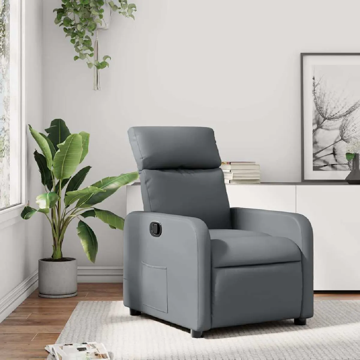 VIDAXL - Fauteuil de relaxation réglable - Gris - Image 3