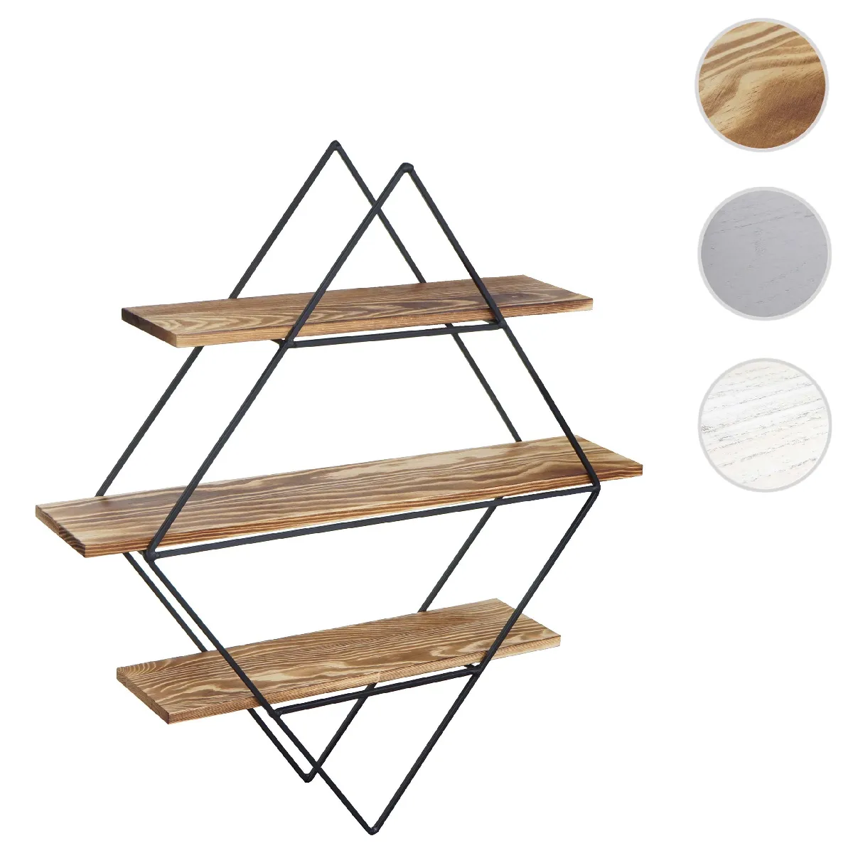 Mendler Marron Étagère Murale Bois Métal