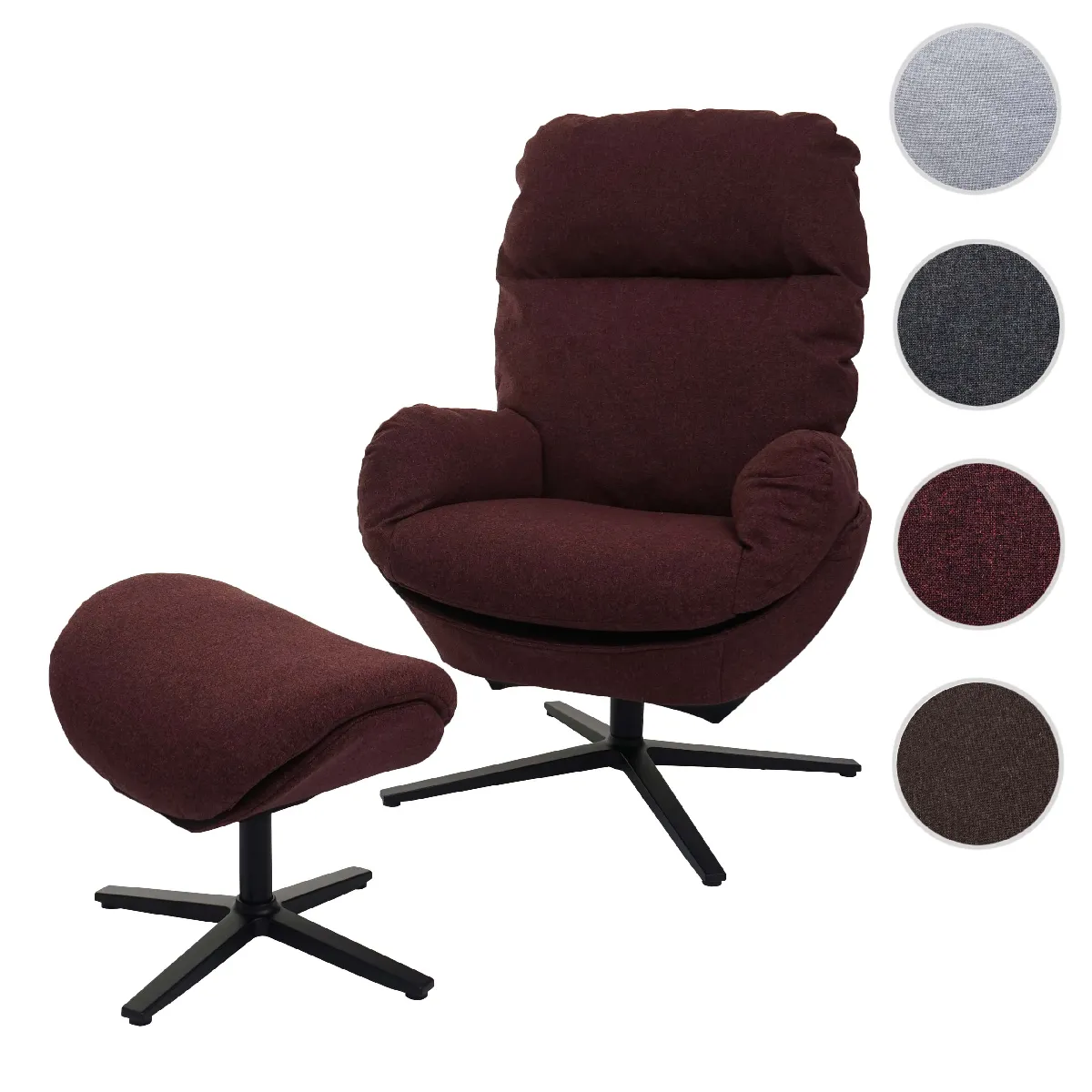 Mendler Rouge Fauteuil Relax Pivotant
